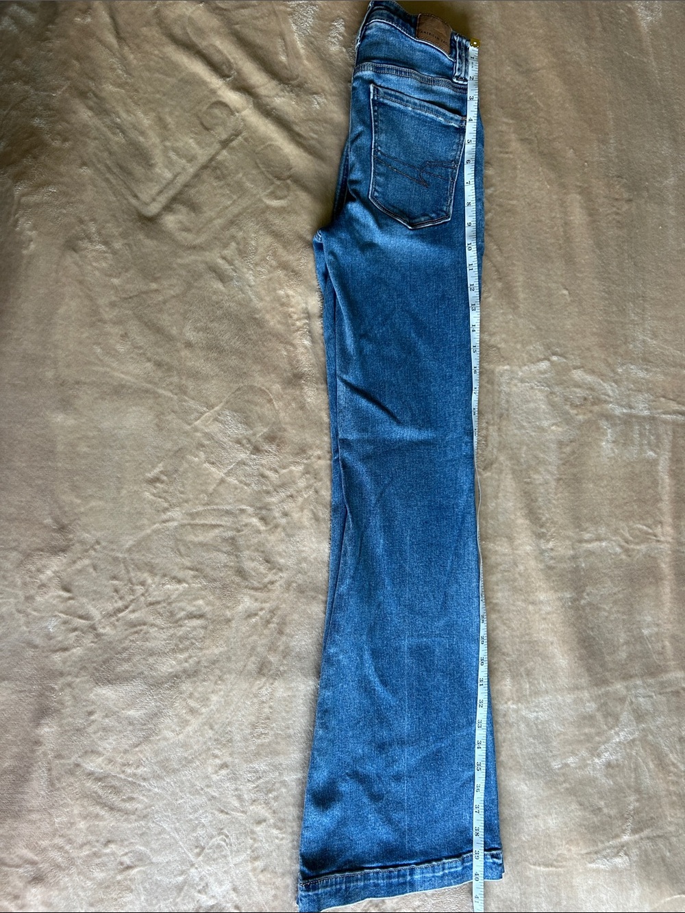 American Eagle Outfitters Women's Blue High-Rise Flare Jeans - Picture 7 of 8